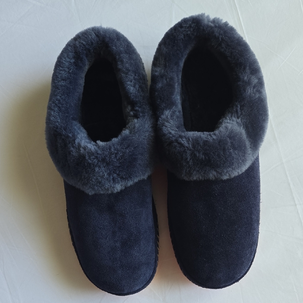 L.L. Bean Orange and Blue Cozy Slippers